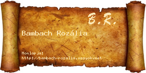 Bambach Rozália névjegykártya
